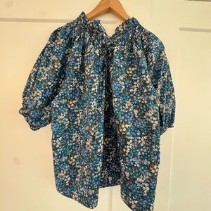 J. Crew Women’s Navy Floral Blouse - XL